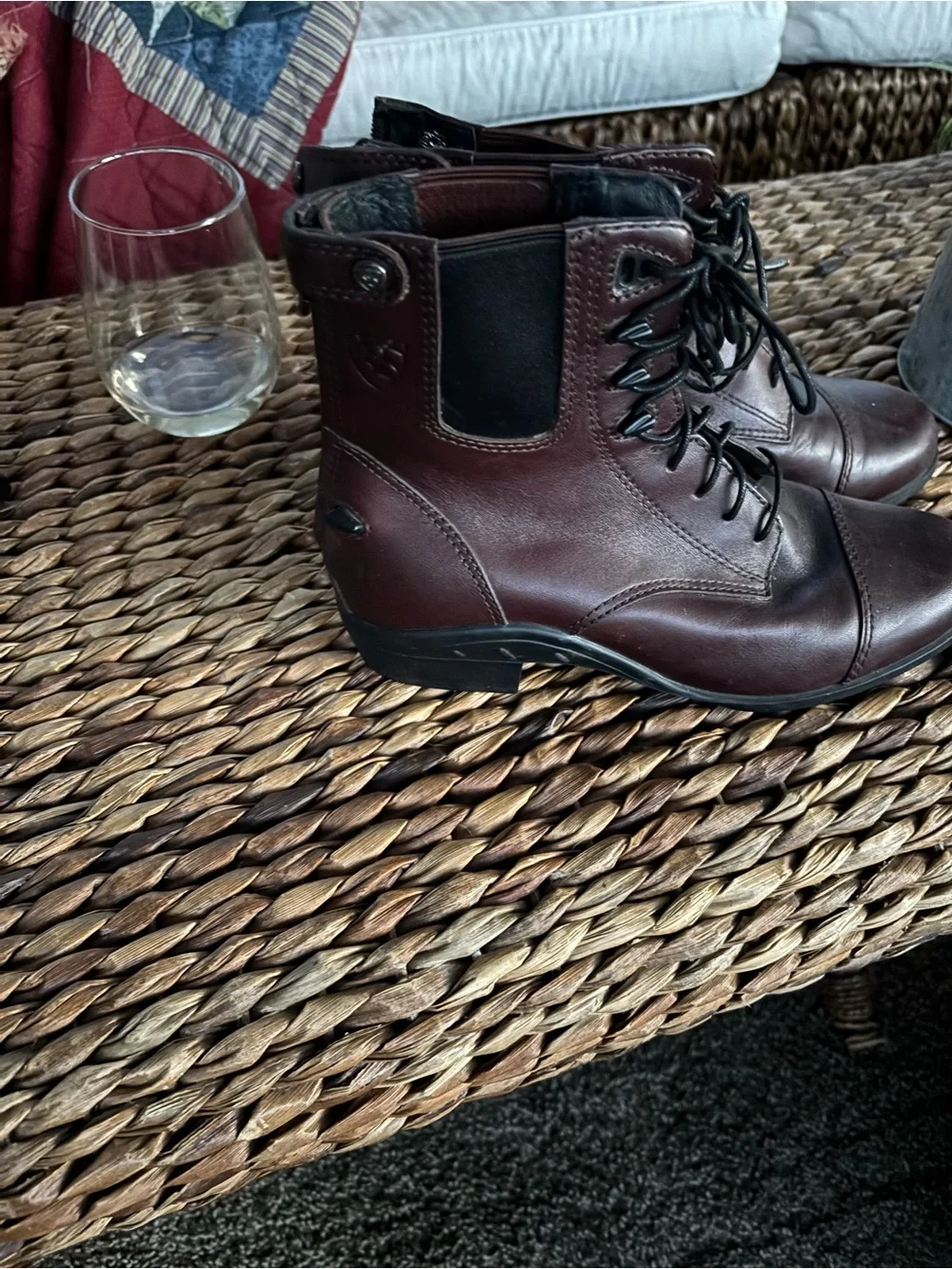 Ariat Women's Dark Brown Leather Lace-Up paddock Boots - Picture 7 of 7